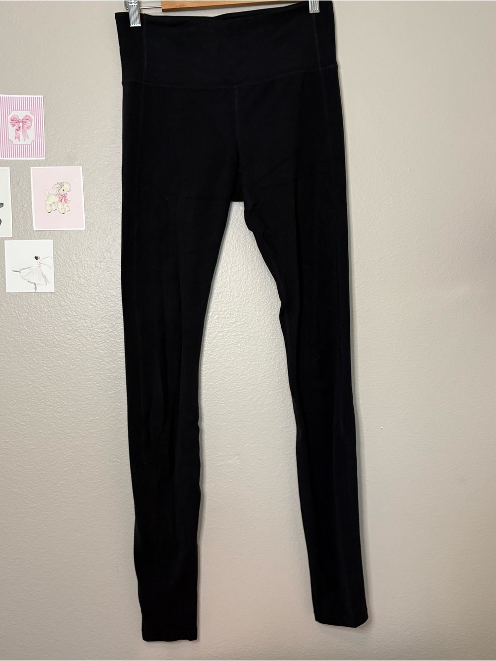 Athleta Pilates yoga high waisted black full length heel leggings preppy quiet s